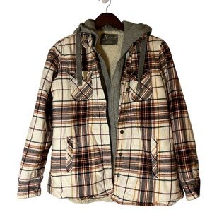 Women’s Natural Reflections Hooded Flannel Shirt Jacket Large